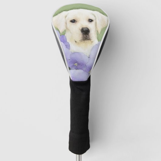Labrador Retriever Puppy Painting Original Dog Art Golfheadcover (Voorkant)