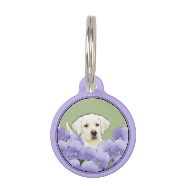 Labrador Retriever Puppy Painting Original Dog Art Huisdierpenning (Voorkant)