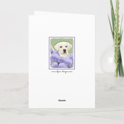 Labrador Retriever Puppy Painting Original Dog Art Kaart (Achterkant)