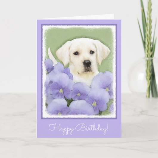 Labrador Retriever Puppy Painting Original Dog Art Kaart (Voorkant)