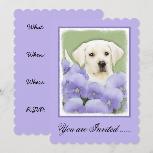 Labrador Retriever Puppy Painting Original Dog Art Kaart (Voorkant / Achterkant)