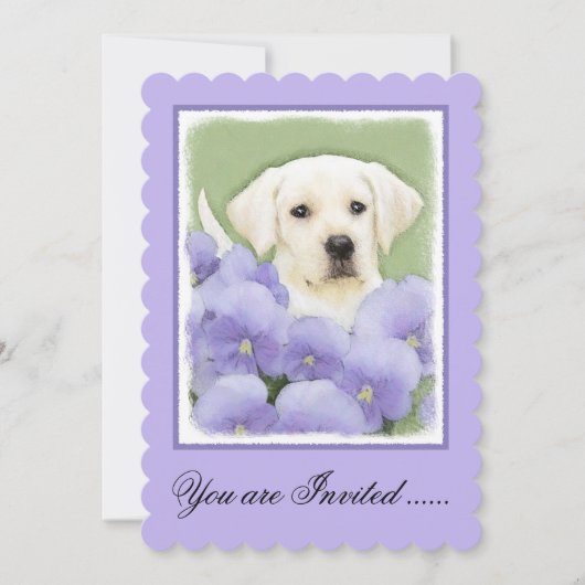 Labrador Retriever Puppy Painting Original Dog Art Kaart (Voorkant)