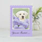 Labrador Retriever Puppy Painting Original Dog Art Kaart (Staand voorkant)