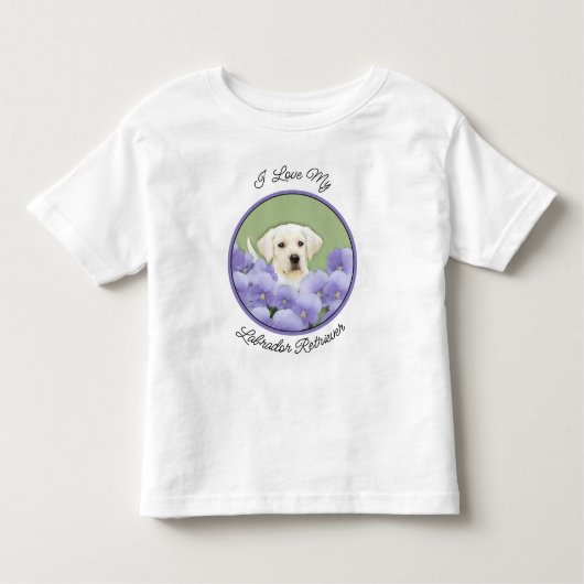 Labrador Retriever Puppy Painting Original Dog Art Kinder Shirts (Voorkant)