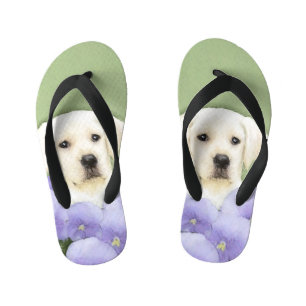 Labrador Retriever Puppy Painting Original Dog Art Kinder Teenslippers