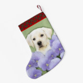 Labrador Retriever Puppy Painting Original Dog Art Kleine Kerstsok (Achterkant (Hangend))