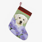 Labrador Retriever Puppy Painting Original Dog Art Kleine Kerstsok (Voorkant (Hangend))