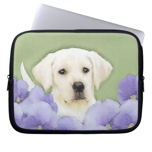 Labrador Retriever Puppy Painting Original Dog Art Laptop Sleeve (Voorkant)