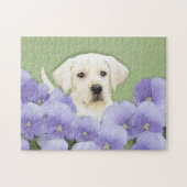 Labrador Retriever Puppy Painting Original Dog Art Legpuzzel (Horizontaal)
