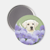 Labrador Retriever Puppy Painting Original Dog Art Magneet (Voorkant / Achterkant)