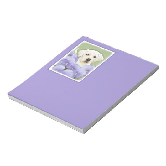 Labrador Retriever Puppy Painting Original Dog Art Notitieblok (Linkerzijde)