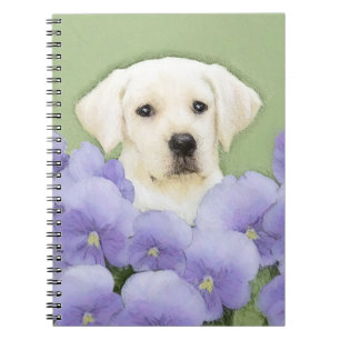 Labrador Retriever Puppy Painting Original Dog Art Notitieboek