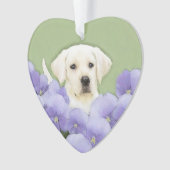 Labrador Retriever Puppy Painting Original Dog Art Ornament (voorkant)