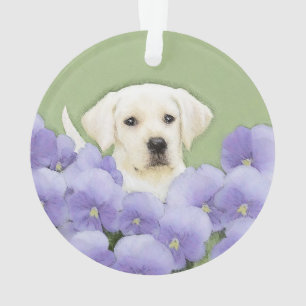 Labrador Retriever Puppy Painting Original Dog Art Ornament
