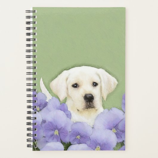 Labrador Retriever Puppy Painting Original Dog Art Planner (Voorkant)