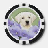 Labrador Retriever Puppy Painting Original Dog Art Poker Chips (Voorkant)