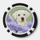 Labrador Retriever Puppy Painting Original Dog Art Poker Chips (Achterkant)