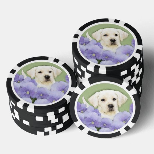 Labrador Retriever Puppy Painting Original Dog Art Poker Chips (Opstapeling)