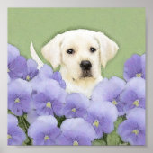 Labrador Retriever Puppy Painting Original Dog Art Poster (Voorkant)