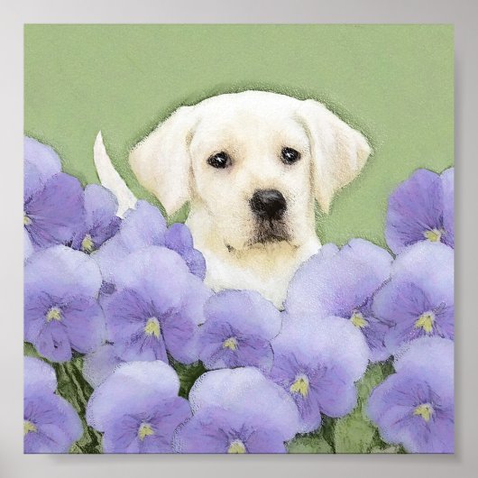 Labrador Retriever Puppy Painting Original Dog Art Poster (Voorkant)