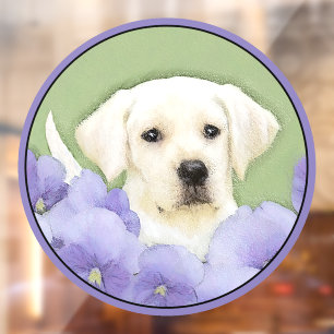 Labrador Retriever Puppy Painting Original Dog Art Raamsticker