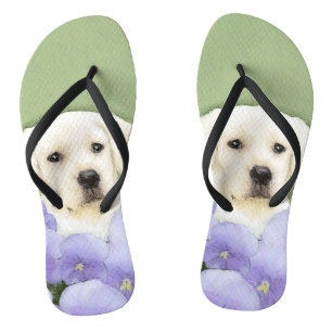 Labrador Retriever Puppy Painting Original Dog Art Teenslippers