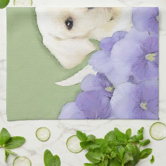 Labrador Retriever Puppy Painting Original Dog Art Theedoek (Gevouwen)