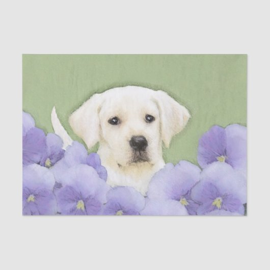 Labrador Retriever Puppy Painting Original Dog Art Tissuepapier (Voorkant)
