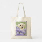 Labrador Retriever Puppy Painting Original Dog Art Tote Bag (Achterkant)