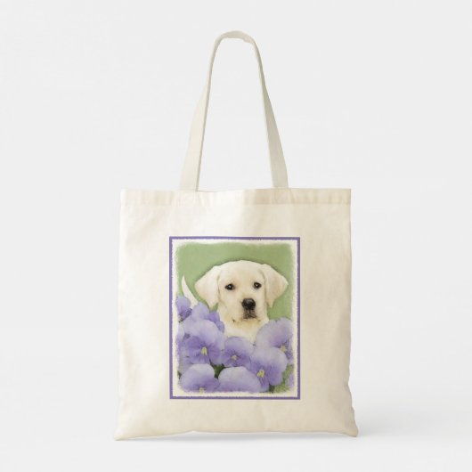 Labrador Retriever Puppy Painting Original Dog Art Tote Bag (Achterkant)