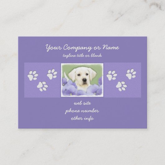 Labrador Retriever Puppy Painting Original Dog Art Visitekaartje (Voorkant)