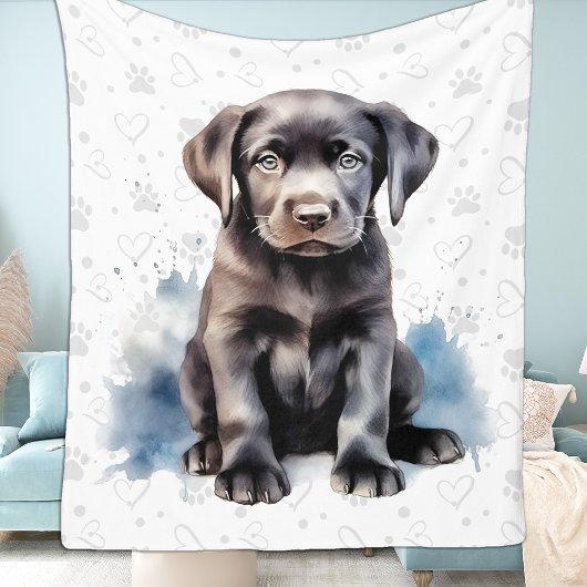 Labrador Retriever Puppy Paw Prints Hondenliefhebb Fleece Deken