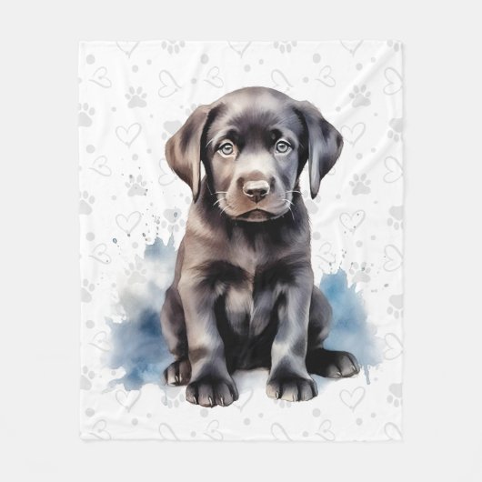 Labrador Retriever Puppy Paw Prints Hondenliefhebb Fleece Deken (Voorkant)