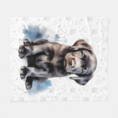 Labrador Retriever Puppy Paw Prints Hondenliefhebb Fleece Deken (Voorkant (Horizontaal))