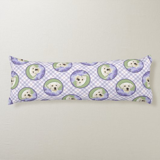 Labrador Retriever Puppy Schilderij Gele Hond Art Lichaamskussen (Voorkant)