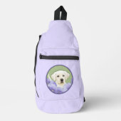 Labrador Retriever Puppy Schilderij Gele Hond Art Sling Bag (Voorkant)