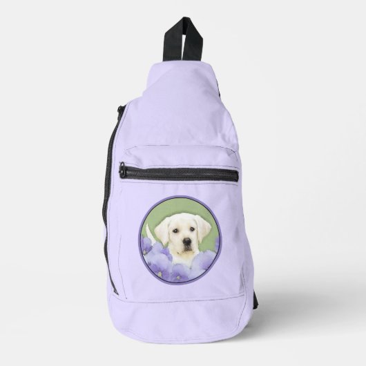 Labrador Retriever Puppy Schilderij Gele Hond Art Sling Bag (Voorkant)