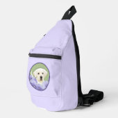 Labrador Retriever Puppy Schilderij Gele Hond Art Sling Bag (Rechterhoek)