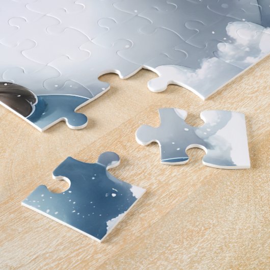 Labrador Retriever Puppy Sneeuwman Kersthond Legpuzzel (Zijkant)