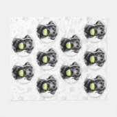 Labrador Retriever Puppy Tennisbal Patroon Hond Fleece Deken (Voorkant (Horizontaal))