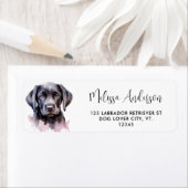 Labrador Retriever Puppy Waterverf Retouradres Etiket (Insitu)