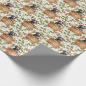 Labrador Retriever Puppymand Kerst Holly Cadeaupapier (Hoek)