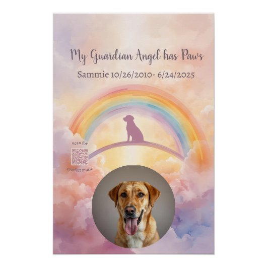 Labrador Retriever Rainbow Bridge Herdenkingsposte Perfect Poster (Voorkant)