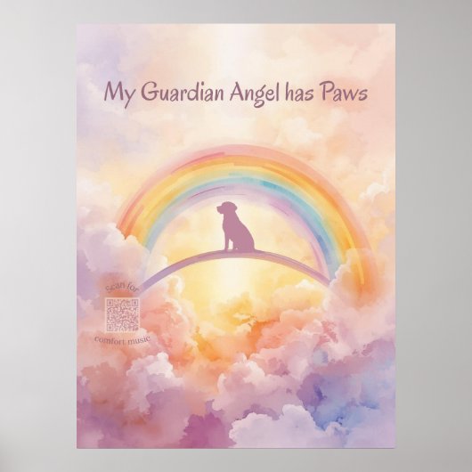 Labrador Retriever Rainbow Bridge Memorial Art Poster (Voorkant)