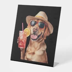 Labrador Retriever Reclamebord Met Voetstuk