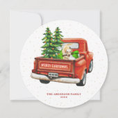 Labrador Retriever  Red Truck Feestdagenkaart (Voorkant)