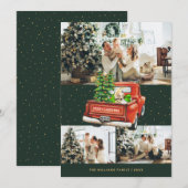 Labrador Retriever Red Truck Green met kerstmis Feestdagenkaart (Voorkant / Achterkant)