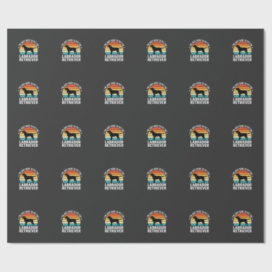 Labrador Retriever Retro Hond Aaien Cadeaupapier (Vlak)