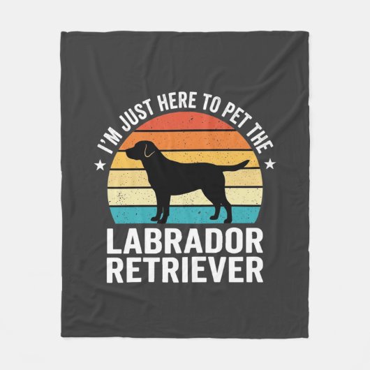 Labrador Retriever Retro Hond Aaien Fleece Deken (Voorkant)