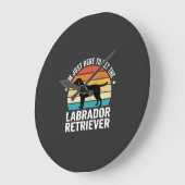 Labrador Retriever Retro Hond Aaien Grote Klok (Hoek)
